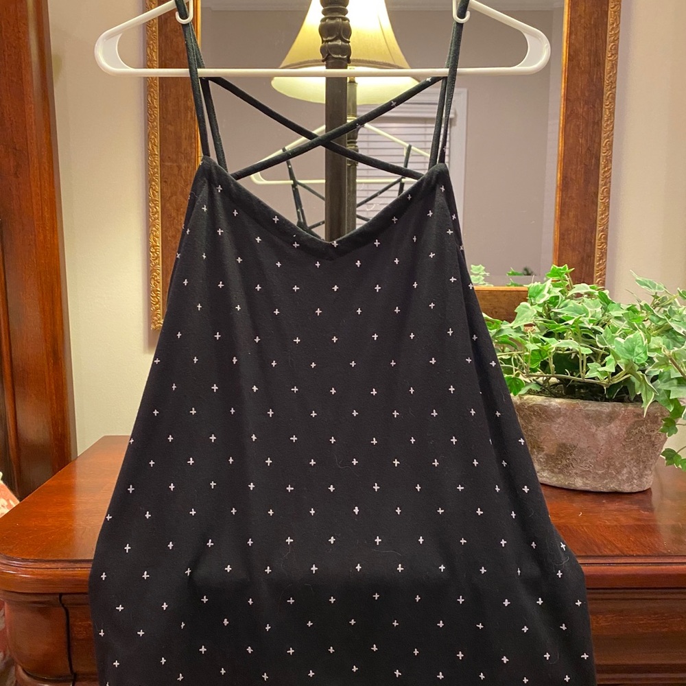Black Print Tank Top